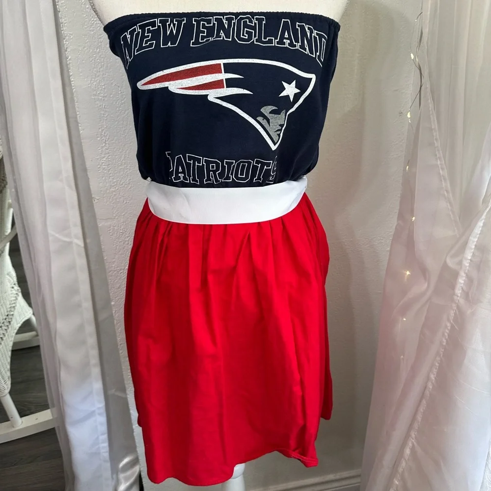 ❤️💙 NFL New England Patriots tube top dress size Small - Picture 2 of 8